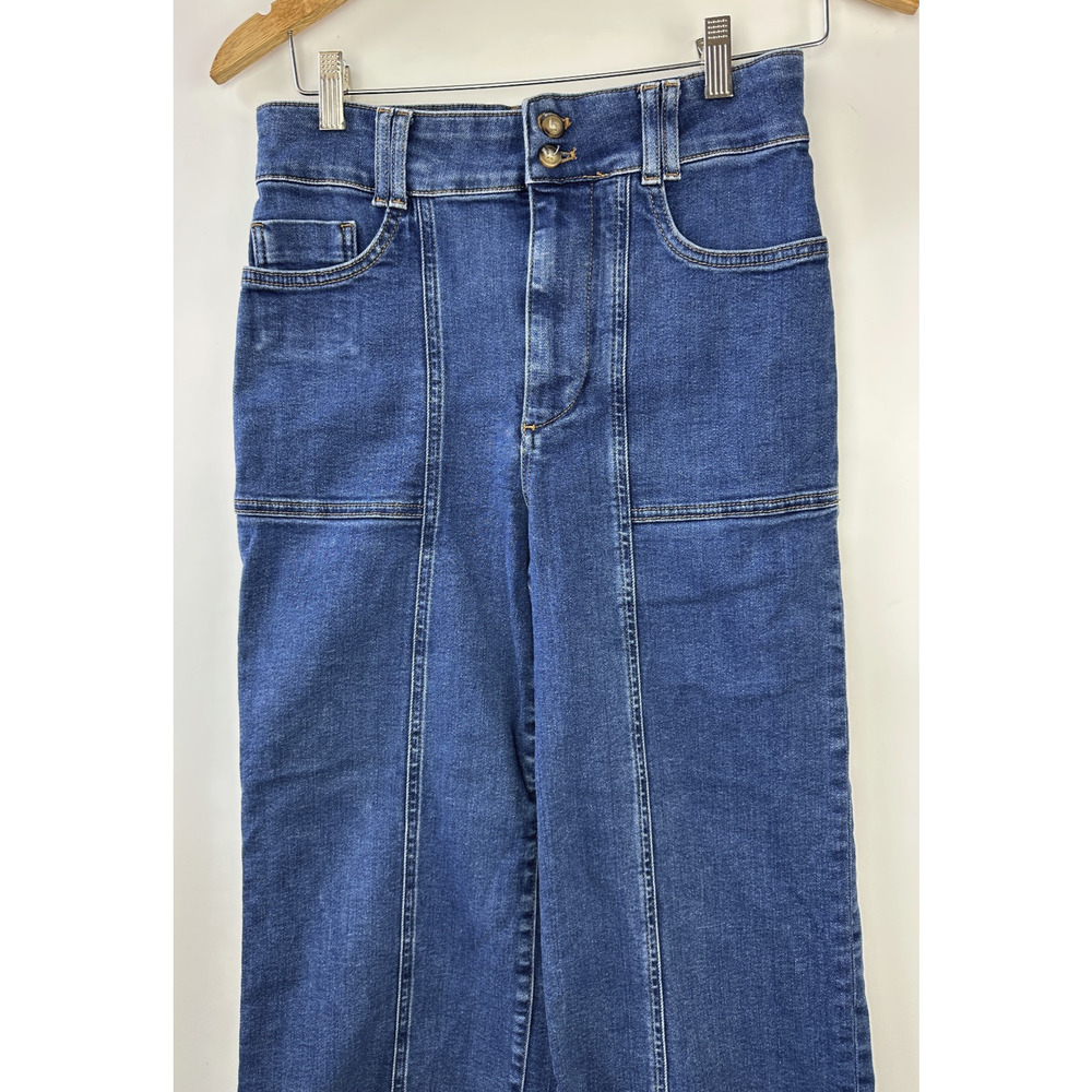 Pilcro Anthropologie The Skipper Wide Leg Cropped High Rise Jean No Size 28 x 24 - Picture 3 of 14
